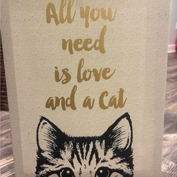Cat-Themed Wall Art with Gold Text - Picture 2 of 3